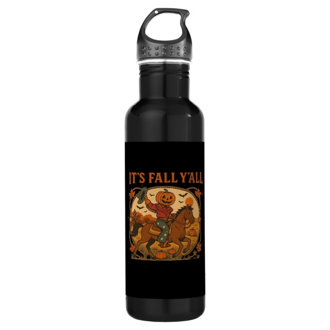 Es ist Fall Y’all Pumpkin Minimal Clean Edelstahlflasche (Vorderseite)
