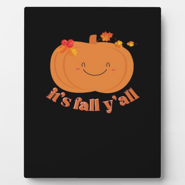 Es ist Fall Y’all Pumpkin Retro Classic Fotoplatte (Vorderseite)