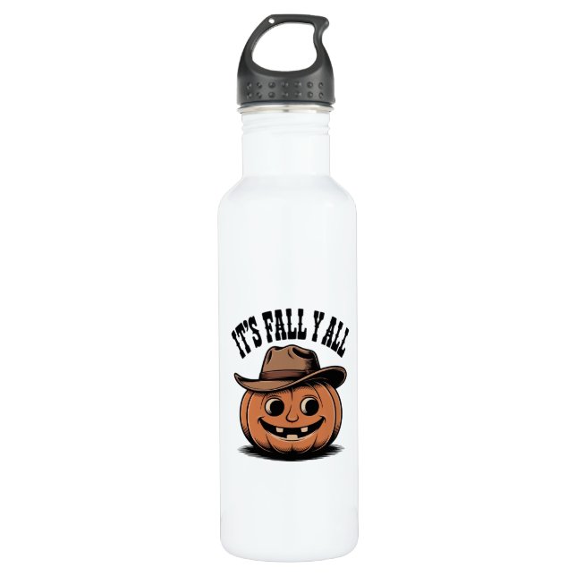 Es ist Fall Y’all Pumpkin Trendy Graphic Edelstahlflasche (Vorderseite)