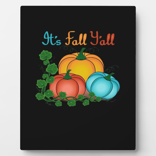 Es ist Fall Y’all Pumpkins Retro Graphic Fotoplatte (Vorderseite)