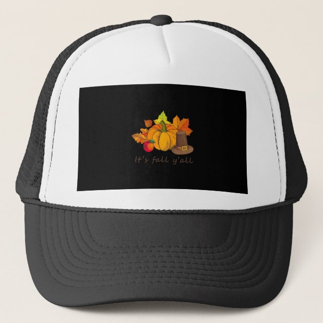 Es ist Fall Y’all Retro Style Truckerkappe (Vorderseite)