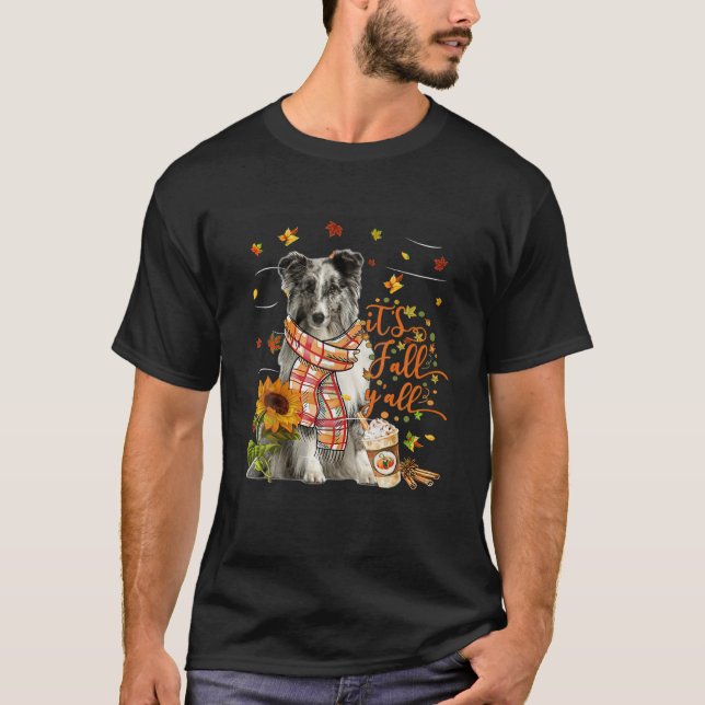 Es ist Fall Y All Shetland Sheepdog Erntedank T-Shirt (Vorderseite)