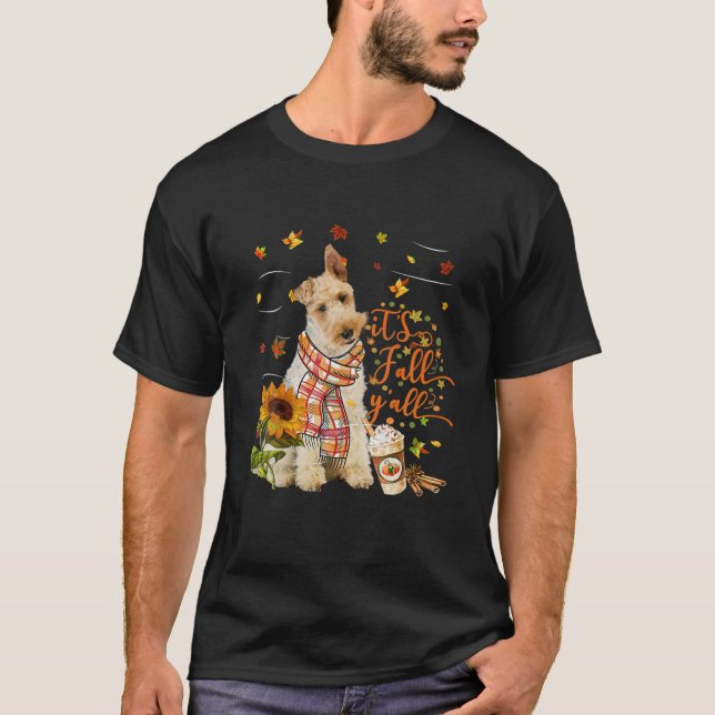 Es ist Fall Y All Wire Fox Terrier Dog Erntedank T-Shirt (Vorderseite)