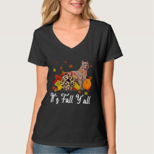 Es ist Fall Y'all American Bully Dog Erntedank d T-Shirt