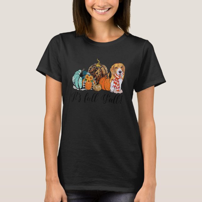 Es ist Fall Y'all Beagle Dog Leopard Pumpkin Falli T-Shirt (Vorderseite)