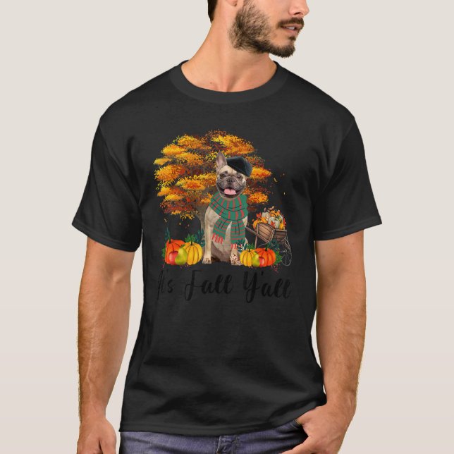 Es ist Fall Y'all Bulldog Erntedank Hallowee T-Shirt (Vorderseite)