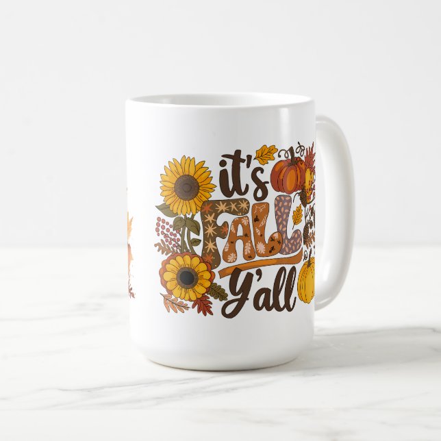 Es ist Fall Ya'll Dog-Themed Tasse (VorderseiteRechts)