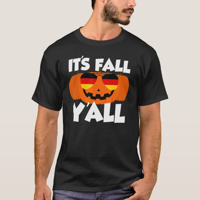 Es ist Fall Y'all Erntedank Pumpkin Germany Glass T-Shirt (Vorderseite)