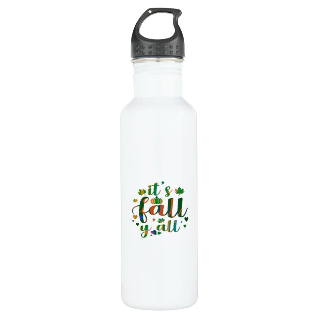 Es ist Fall Y'all Grafikstil Edelstahlflasche (Vorderseite)