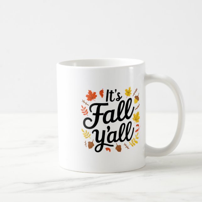 Es ist Fall Yall Halloween Bats Pumpkin Fall Hallo Kaffeetasse (Rechts)