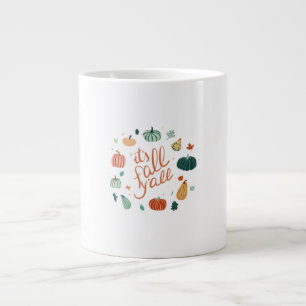 Es ist Fall Y'all. Mit Pumpkins und Blätter fallen Jumbo-Tasse