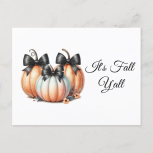 Es ist Fall Y'all: Pastel Pumpkins Feiertagspostkarte