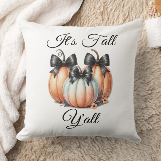 Es ist Fall Y'all: Pastel Pumpkins Kissen (Decke)