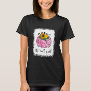 Es ist Fall Yall Pumpkin rosa Leopard Print Thanks T-Shirt