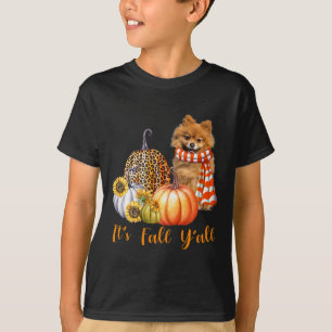 Es ist Fall Y'all Spitz Dog Leopard Pumpkin Fal T-Shirt