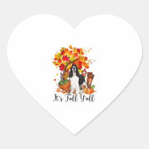 Es ist Fall Y'all Springer Spaniel Hund Halloween Herz-Aufkleber