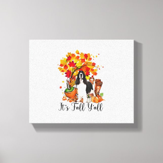 Es ist Fall Y'all Springer Spaniel Hund Halloween  Leinwanddruck (Vorderseite)