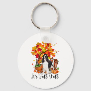 Es ist Fall Y'all Springer Spaniel Hund Halloween Schlüsselanhänger