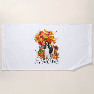 Es ist Fall Y'all Springer Spaniel Hund Halloween Strandtuch