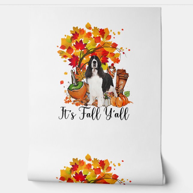 Es ist Fall Y'all Springer Spaniel Hund Halloween  Tapete (Abrollen)