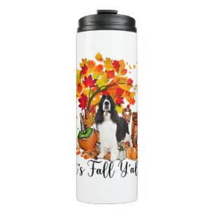 Es ist Fall Y'all Springer Spaniel Hund Halloween  Thermosbecher