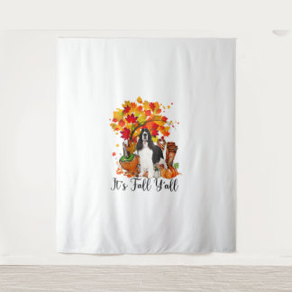 Es ist Fall Y'all Springer Spaniel Hund Halloween  Wandteppich