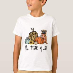 Es ist Fall Y'all Yellow Mops Dog Leopard Pumpkin T-Shirt