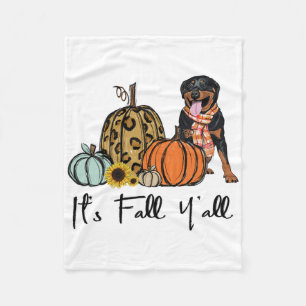 Es ist Fall Y'all Yellow Rottweiler Dog Leopard Pu Fleecedecke