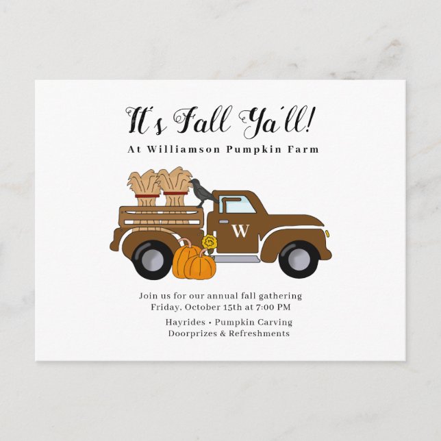 Es ist Fall Yas Fall Party Einladung Postkarte (Vorderseite)