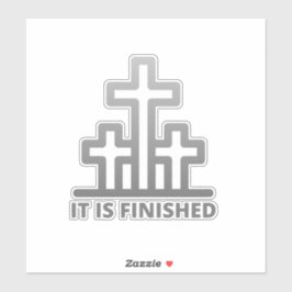 Es ist fertig mit 3 Kreuzen, je geschnitten, Vinyl Aufkleber