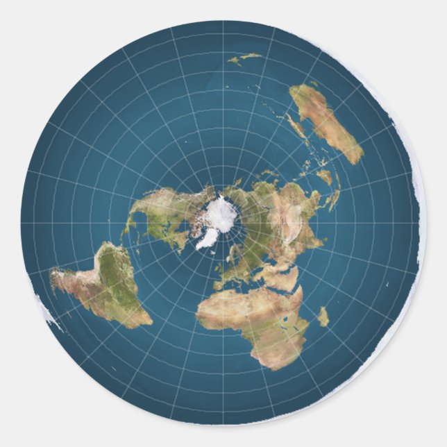 Es ist flach.  Nein, wirklich. Runder Aufkleber (Vorderseite)