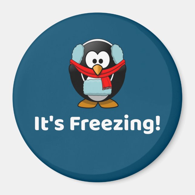 Es ist frierend! Funny Cold Penguin Magnet (Vorne)