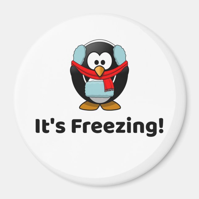 Es ist frierend! Funny Cold Penguin Magnet (Vorne)