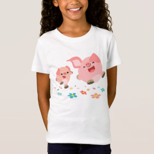 Es ist Frühling! Zwei Niedliche Cartoon Schweine K T-Shirt