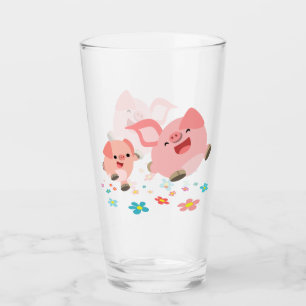 Es ist Frühling! -Zwei Schweine mit Niedlichem Car Glas