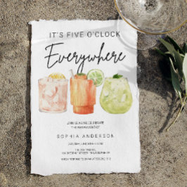 Es ist fünf Uhr überall im Party für das Ruhestand Einladung