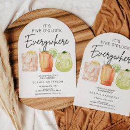 Es ist fünf Uhr überall im Party für das Ruhestand Einladung