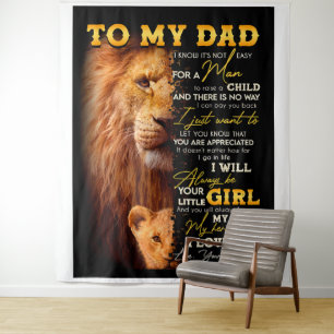 Es ist für einen Mann nicht leicht, ein Kind aufzu Wandteppich