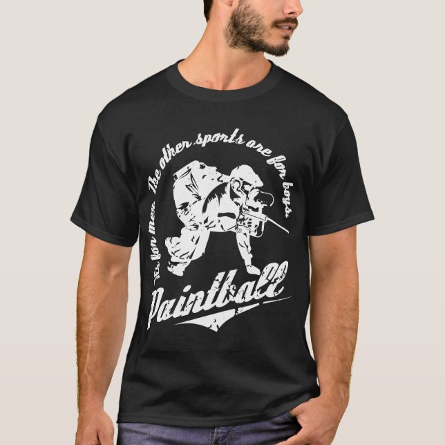 Es ist für Männer… Dunkler Paintball-T - Shirt (Vorderseite)
