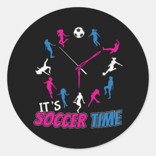Es ist Fußball-Time-Girls-Fußball-Zitat Runder Aufkleber