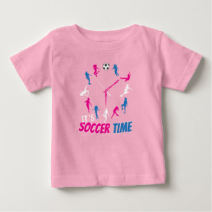 Es ist Fußballzeit Mädchen Fußball Zitat Baby T-shirt