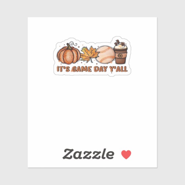 Es ist Game Day Y’all, Fall Baseball Aufkleber (Blatt)
