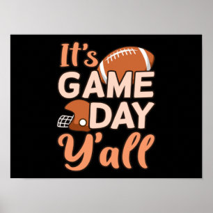 Es ist Game Day Y'all Football Player Coach Poster