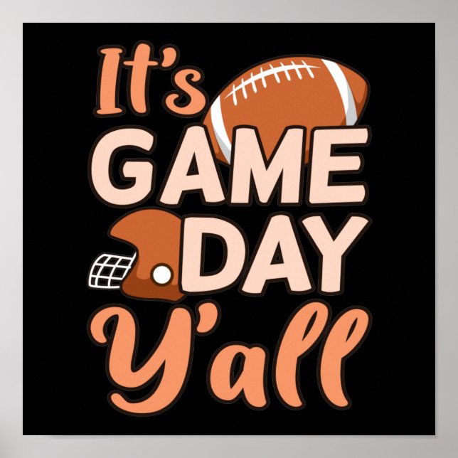 Es ist Game Day Y'all Football Player Coach Poster (Vorne)