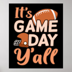 Es ist Game Day Y'all Football Player Coach Poster