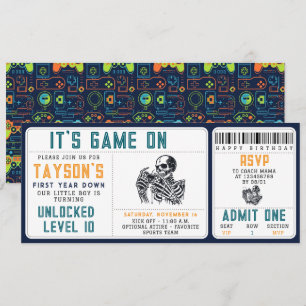 Es ist Game On Skull – Video Game Geburtstagsfeier Einladung