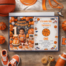 Es ist Game Time Basketball 1. Geburtstag Rookie J
