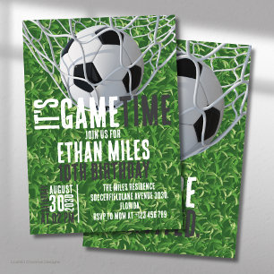 Es ist Game Time Fußball Ball Sport Geburtstag Einladung