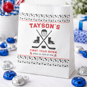 Es ist Game Time Hockey 1. Geburtstag Party Geschenktütchen