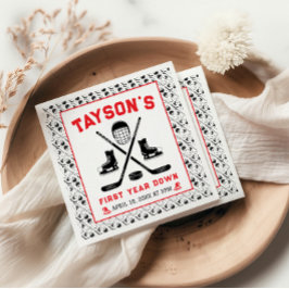 Es ist Game Time Hockey 1. Geburtstag Party Serviette